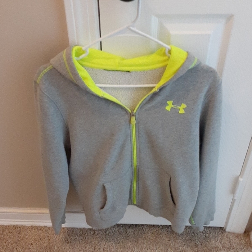 Under Armour Kids Gray and Yellow Hoodie